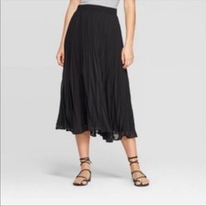 A New Day Black Midi Pleated Skirt